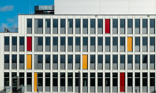 Low angle view of building against sky in city