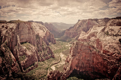 Scenic view of mountains against sky