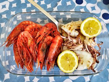 Lobsters and shrimps in casserole