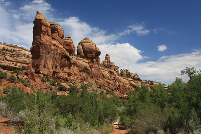 Scenic view of cliff against sky