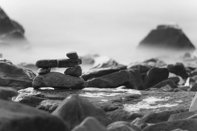 Stack of rocks on beach