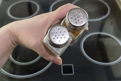 High angle view of coffee cup