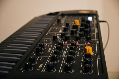 Close-up of sound mixer