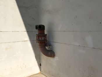 Close-up of pipe on wall