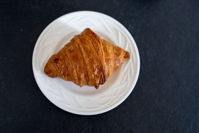 High angle view of bread in plate