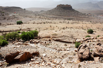 Landscape with old ruins during sunny day