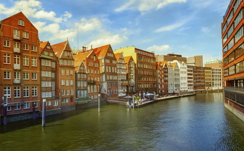 Nikolaifleet canal in the altstadt of hamburg by day, germany
