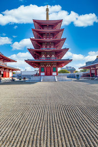 View of temple building against sky