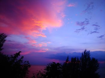 Scenic view of sea against sky at sunset