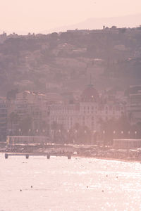 View of city buildings during winter