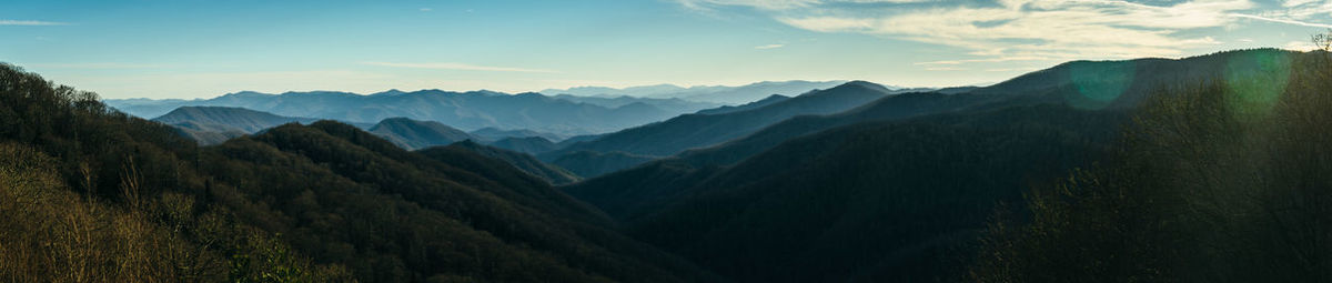 Scenic view of mountains against sky