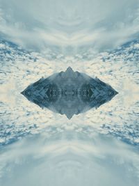 Digital composite image of clouds in snow