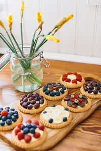 Close-up of dessert on table