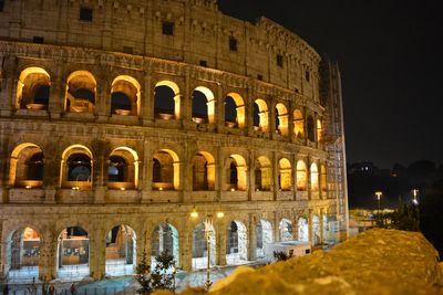 Illuminated historic building at night