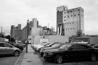 Cars parked on road