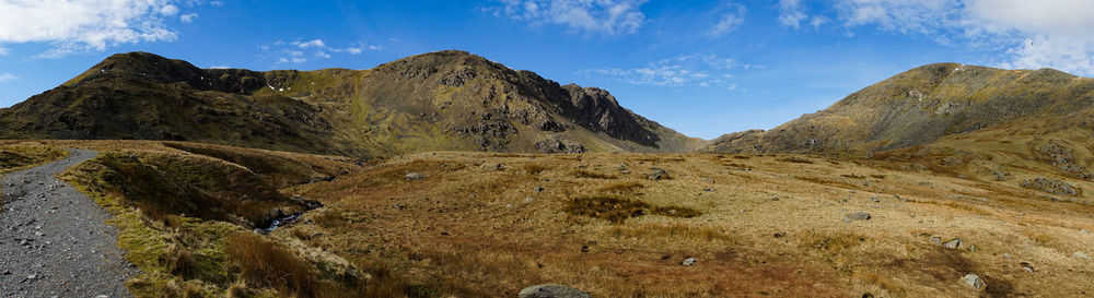 Panoramic view of mountains against sky