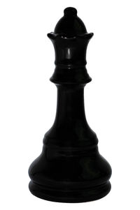 Close-up of chess pieces against white background