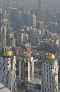 High angle view of buildings in city