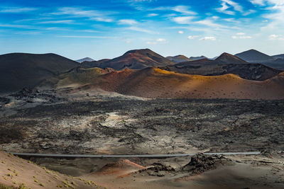 Scenic view of desert against sky