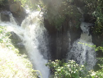 Scenic view of waterfall