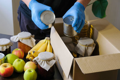 High angle view of food on table