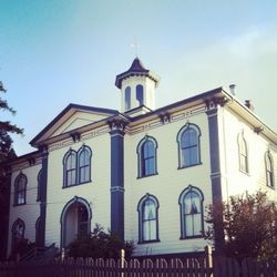 Low angle view of church against sky