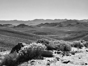 Scenic view of landscape against clear sky