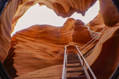 Low angle view of rock formation