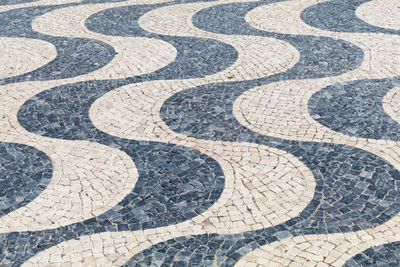 Full frame shot of curvy patterned footpath