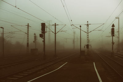 Railroad station platform against sky