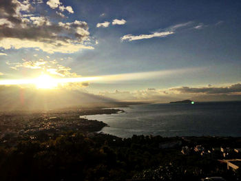 Scenic view of sea at sunset