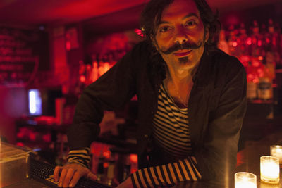 Portrait of a bartender at a nightclub