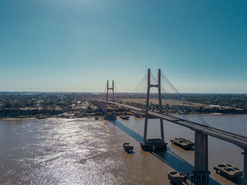 Aerial view of rosario-victoria bridge