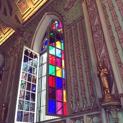 Low angle view of multi colored temple