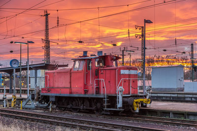 Locomotive at railroad station platform