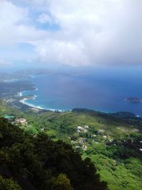 High angle view of sea against sky