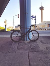 Bicycle parked in city