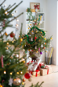 Christmas decorations on table