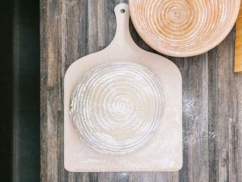 High angle view of bread on table