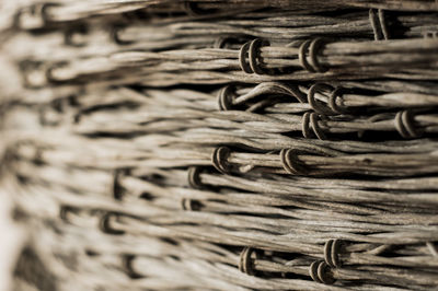 Close-up of wicker basket