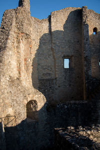 Shadow of historic building against clear sky