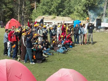 Group of people in stadium