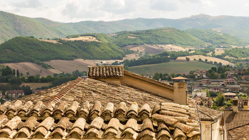 Panoramic view of building on mountain