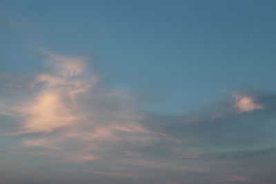 Low angle view of sky at sunset