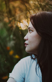 Young woman looking away