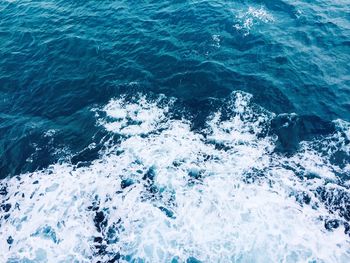 High angle view of waves in sea