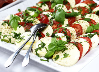 Close-up of salad served in plate