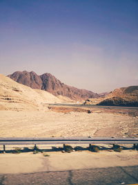 Scenic view of mountains against clear sky