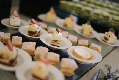 Close-up of cupcakes on plate