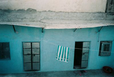 Closed door of old building